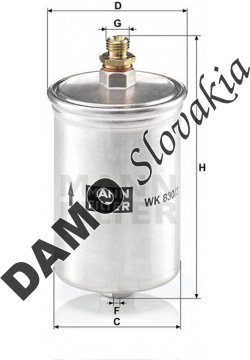 Palivový filter MANN FILTER WK 830/3