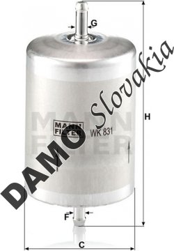 Palivový filter MANN FILTER WK 831
