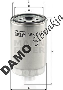 Palivový filter MANN FILTER WK 842/16