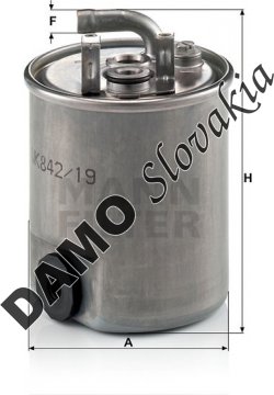 Palivový filter MANN FILTER WK 842/19