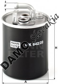 Palivový filter MANN FILTER WK 842/20