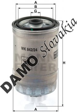Palivový filter MANN FILTER WK 842/24