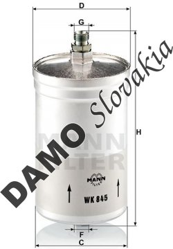 Palivový filter MANN FILTER WK 845