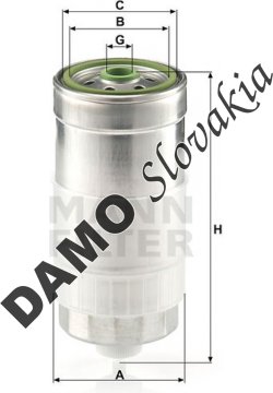 Palivový filter MANN FILTER WK 845/1