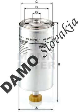 Palivový filter MANN FILTER WK 845/10