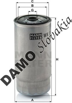 Palivový filter MANN FILTER WK 845/7
