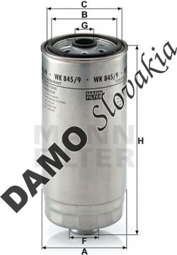 Palivový filter MANN FILTER WK 845/9