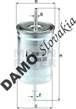 Palivový filter MANN FILTER WK 850