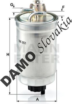 Palivový filter MANN FILTER WK 851