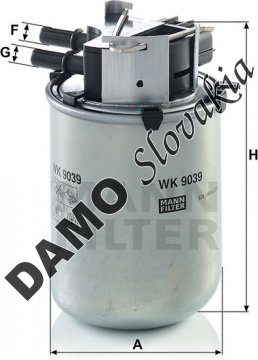 Palivový filter MANN FILTER WK 9039