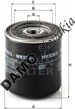 Palivový filter MANN FILTER WK 920/3
