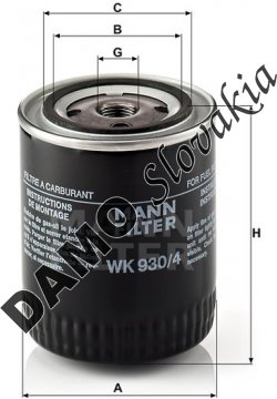 Palivový filter MANN FILTER WK 930/4