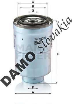 Palivový filter MANN FILTER WK 940/16 x