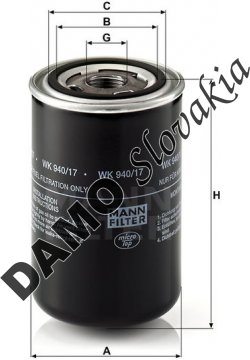 Palivový filter MANN FILTER WK 940/17