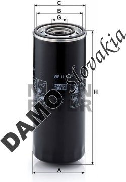 Olejový filter MANN FILTER WP 11 102/1-2