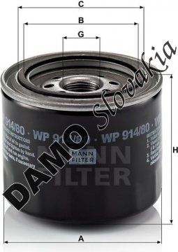 Olejový filter MANN FILTER WP 914/80
