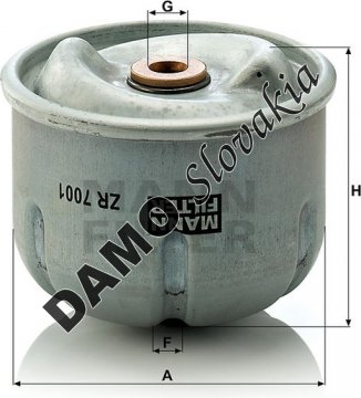 Olejový filter MANN FILTER ZR 7001