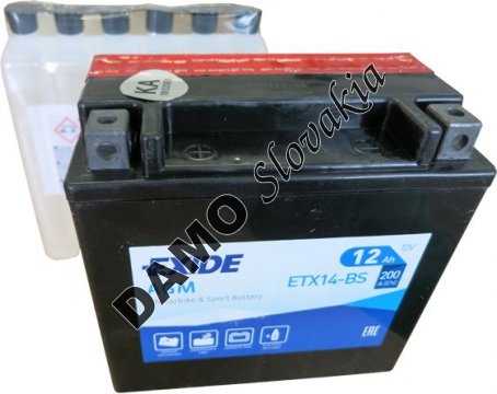 EXIDE BIKE 12V 12Ah 200A, ETX14-BS