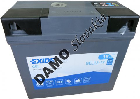 EXIDE BIKE 12V 19Ah 170A, GEL12-19