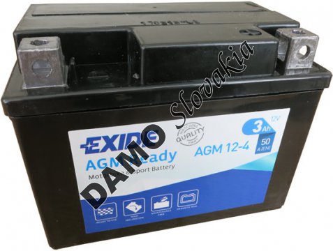 EXIDE BIKE 12V 3Ah 50A, AGM12-4