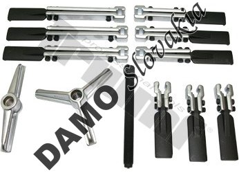 Sada sťahovákov so zúženými ramenami dĺžky 115, 230, 280 mm, 12dielna široké konce ramena