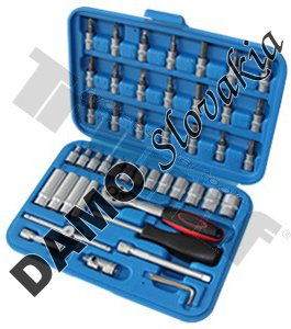 Gola sada 1/4" rozsah 4-14mm, 46 dielna, 6hranné hlavice