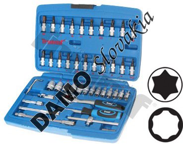 Gola sada 1/4", rozsah 4-14mm, 46 dielna, nevŕtané torxy,surface drive hlavice Triumf®