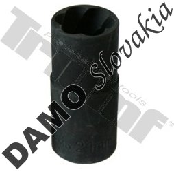 Hlavica 1/2" vstup 17 mm 6hr. špirálová na poškodené skrutky 19 mm