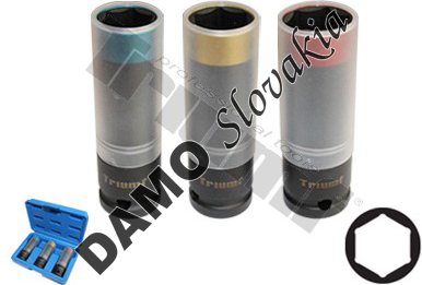 Sada pneuservisných hlavíc 17-19-21 mm s bezpečnostným krúžkom, 3-dielna