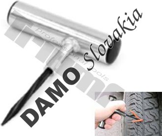 Špirálový pilník na opravu pneumatík, s kovovou rukoväťou