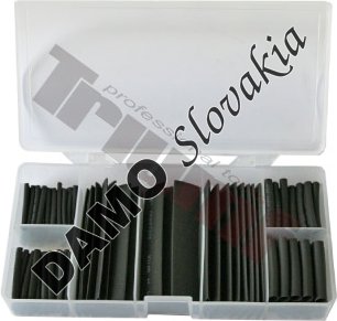 Sada zmršťovacích bužírok OE2-OE13 mm v pvc organizéry 127 dielna, čierne