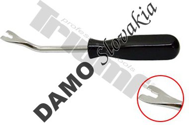 Demontážny prípravok vidlička  na malé plastové klipy 9x235mm.Crv driek ,PVC rukoväť