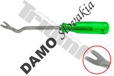 Demontážny prípravok vidlička  na malé plastové klipy 9x255mm.Crv driek ,PVC rukoväť