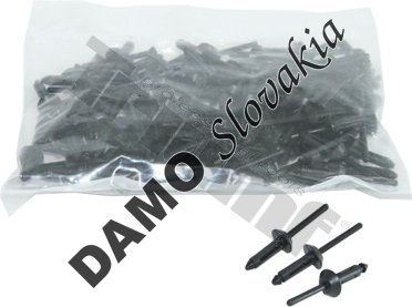 Sada plastových nitov, kotviaci rozsah OE 3-4,5 mm