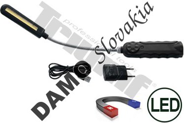 COB LED pracovná lampa, ohybný krk