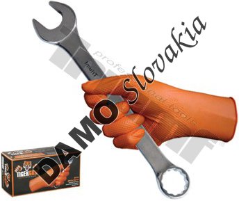 Rukavica mechanická protišmyková TIGER 1 ks,  oranžová veľkosť "L"