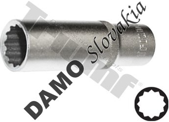 Predĺžená hlavica 3/8" vstup, 12 - hranná 6 mm