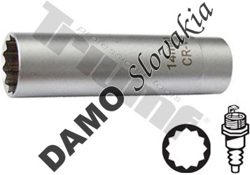 hlavica na zapaľovacie sviečky 14 MM, 3/8”