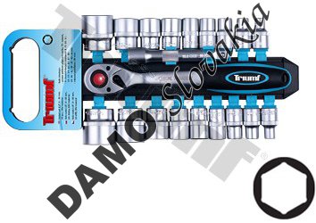 Gola sada 1/2" 8-32 mm, 72-zub račňa, na plastových klipoch, 20 dielna