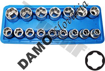 Sada 1/2" hlavíc 18 dielna, surface drive