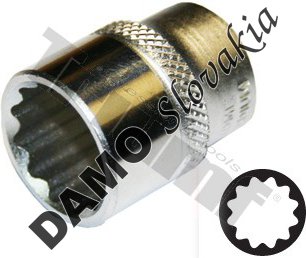 Hlavica 1/2" vstup, 12-hranná 12 mm