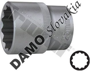 Hlavica 1/2" vstup, 12-hranná 25 mm