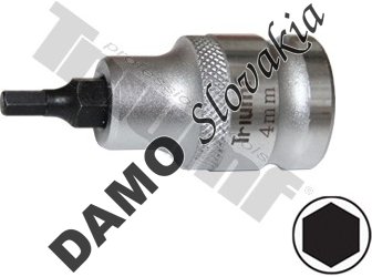 Nástavec Inbus v 1/2" hlavici, L -55 mm 4 mm