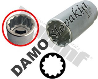 Hlavica predĺžená 12 - hranná, 1/2" vstup 32 mm