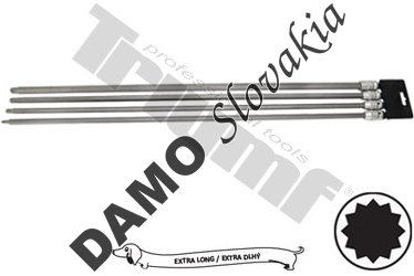 Sada nástavcov v 1/2" hlavici, extra dlhé, 4 - dielna