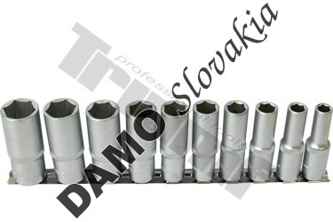Sada predĺžených hlavíc 6 - hranných, 1/2" vstup, palcové miery, 10 - dielna