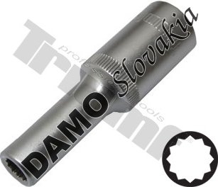 Hlavica 1/2" profil 12-hran predĺžená 9 mm