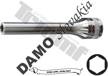 Extra predĺžená hlavica 1/2", 6-hran  vstup, 8 x120 mm