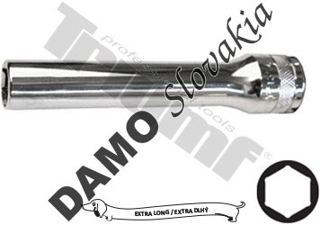 Extra predĺžená hlavica 1/2", 6-hran  vstup, 14 x120 mm