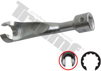 Vyhnutý kľúč na palivové potrubia, 1/2" vstup 22 mm